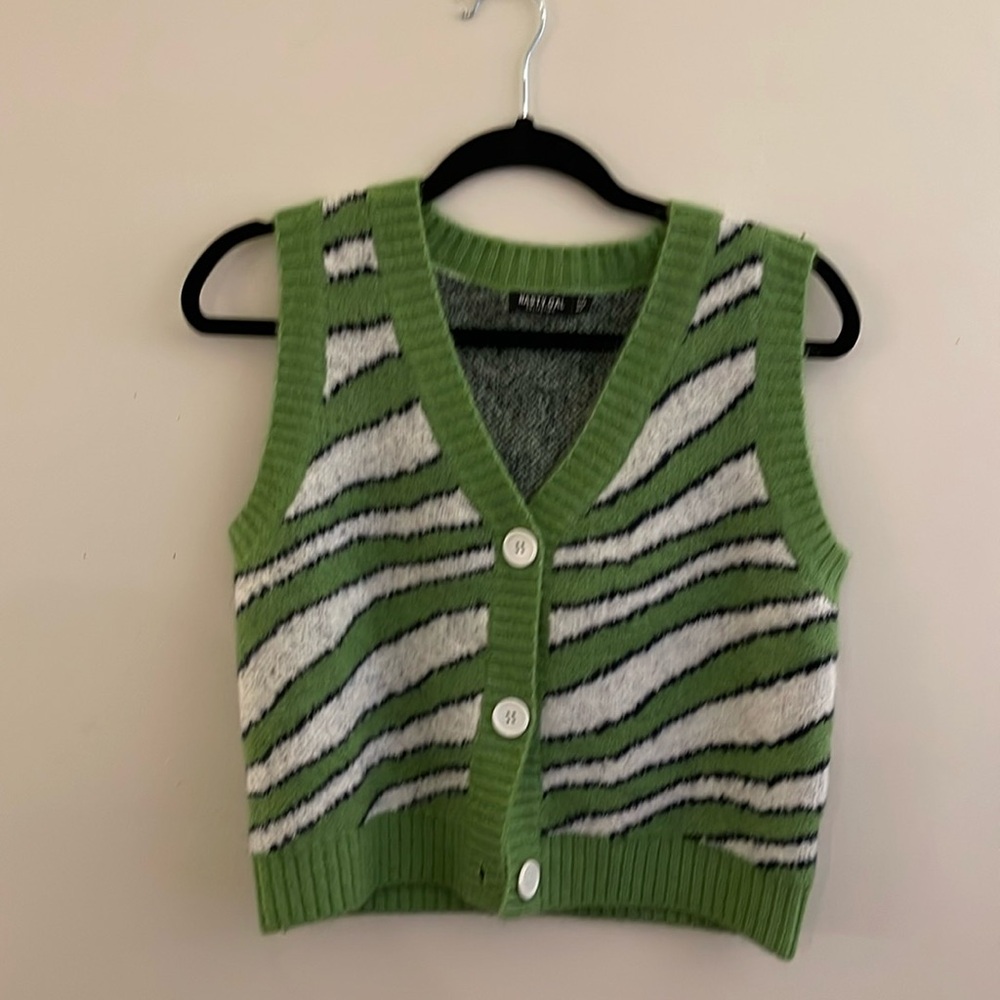 Nasty Gal green button down vest